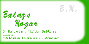 balazs mogor business card